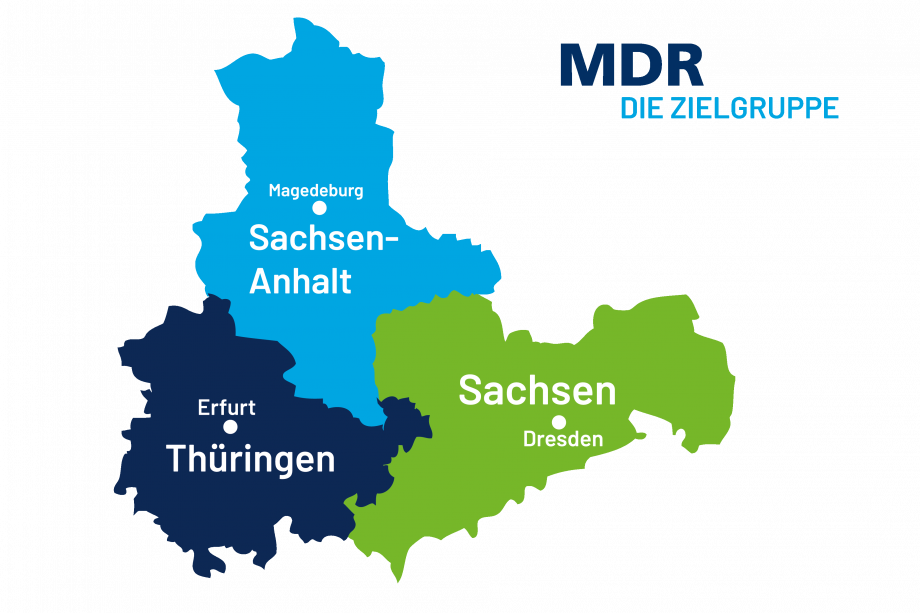 Das Sendegebiet von MDR DIE ZIELGRUPPE (Bild: MDR Media) 