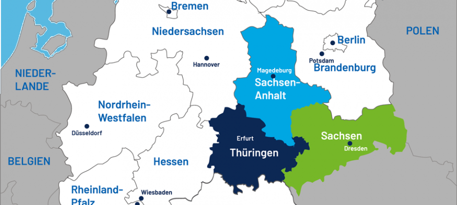 Sachsen, Sachsen-Anhalt und Thüringen (Bild: MDRW)
