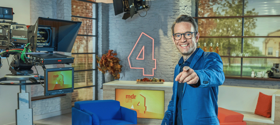 Sponsoringformat im MDR-Fernsehen: "MDR um 4" mit dem Moderator Peter Imhof (Bild: MDR/Tom Schulz)