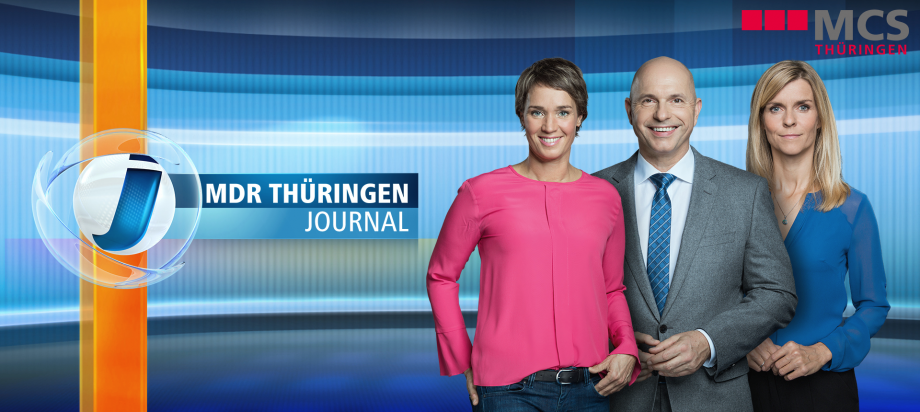 MDR THÜRINGEN JOURNAL: Bei der MCS GmbH Thüringen werden die meisten der gesendeten Beiträge hergestellt, sowie die komplette Studioproduktion realisiert. (Bild: MDR/Marco Prosch, Logo: MCS Thüringen) 